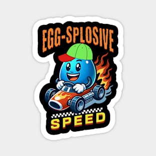 Easter Egg-Splosive Speed Funny Cute Easter Egg Race Car Racing Magnet