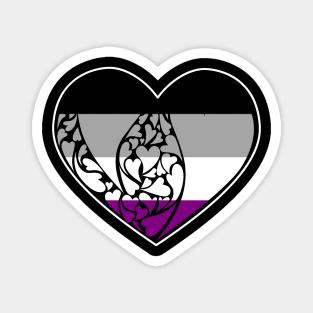 Asexual Flag LGBT+ Heart Magnet