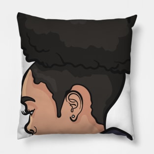 Solitary Black Girl Afro Puff Pillow