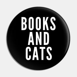 Books and Cats Pin