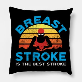 Retro Womens Breast Stroke Swimmer Pillow