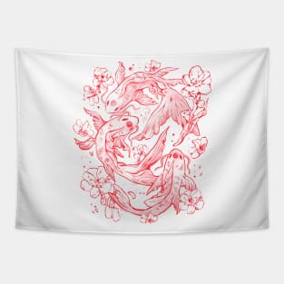 Red Koi - Aesthetic Oriental Koi Fish Gift Tapestry