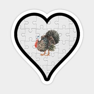 Jigsaw  Turkey Heart Design - Farm Animals Turkey Magnet