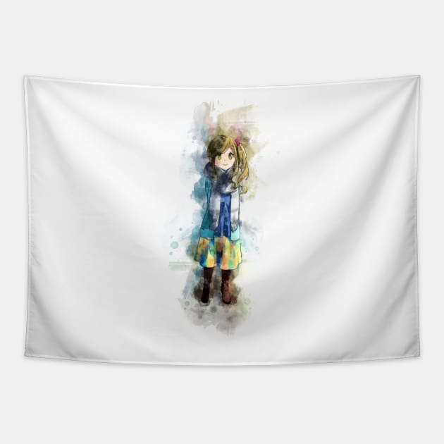 Laid Back Camp - Aoi *Watercolor* Tapestry by Stylizing4You