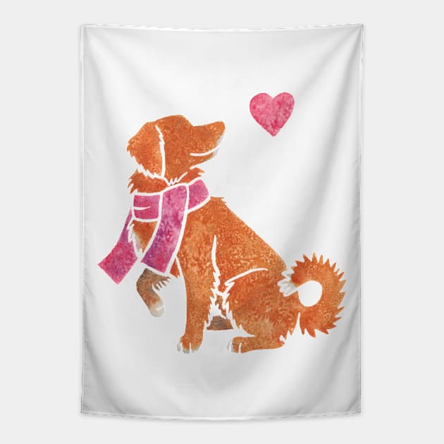 Watercolour Toller Tapestry by animalartbyjess