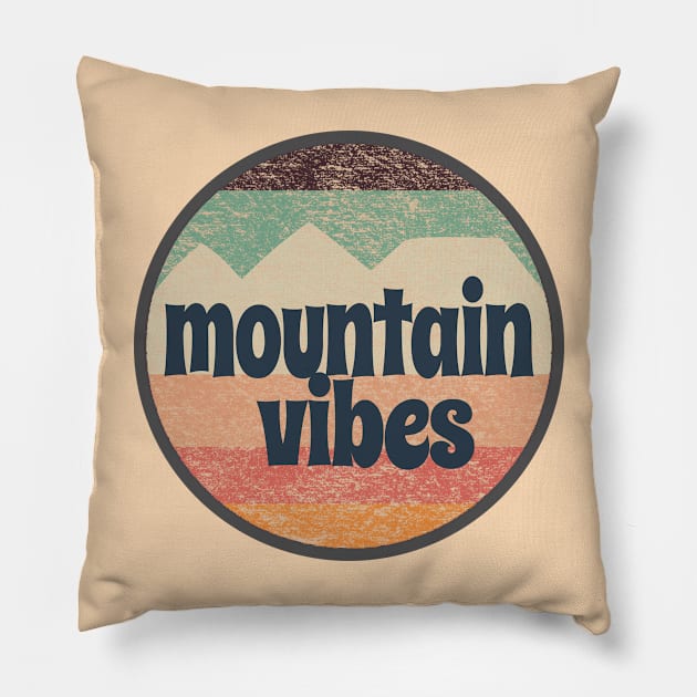 Mountain Vibes Retro Striped Texture Pillow by MountainFlower