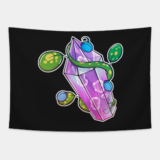 A magical purple crystal with a sprouted plant in it Tapestry