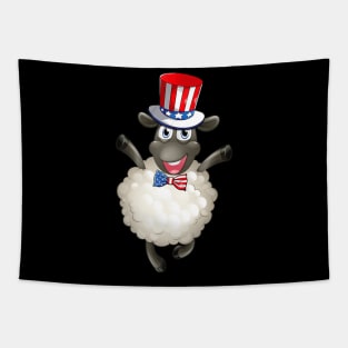 Sheep American Flag Hat Patriotic 4th Of July Gifts Tapestry