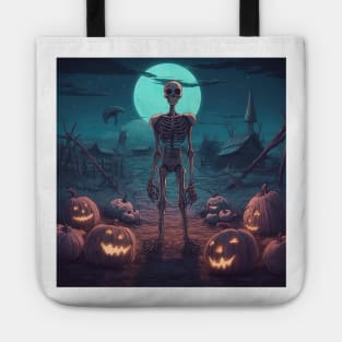 lonely skeleton during halloween Tote