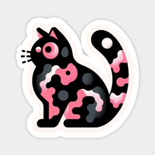 Camo Kitty in Pink and Black Magnet