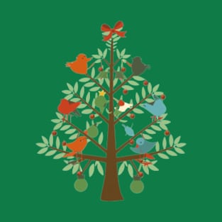 Bird tree Christmas , Funny Christmas T-Shirt