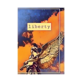 Liberty freedom hope inspiration motivation sky romantic love statue stars T-Shirt