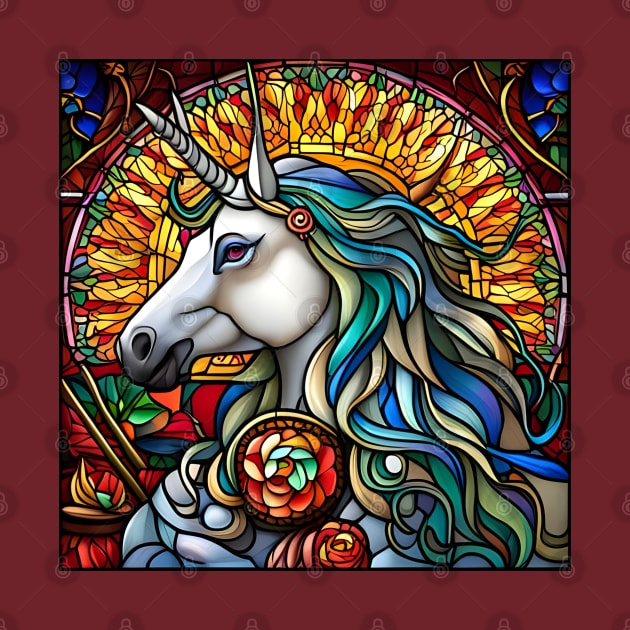 Stained Glass Unicorn by Chance Two Designs