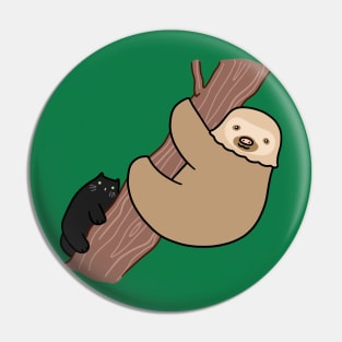 Black Cat and Two Toed Sloth Pin