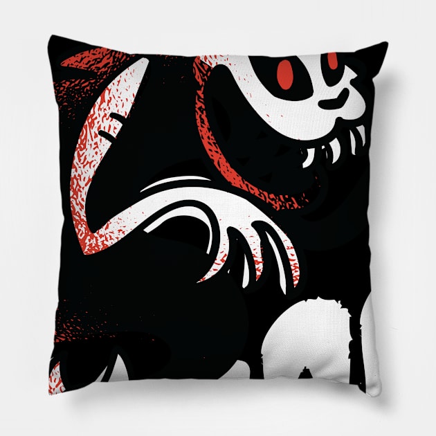 Terrible Ghost Cat Pillow by rueckemashirt