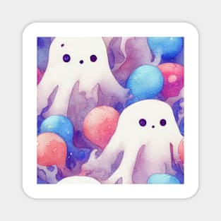 Watercolor kawaii ghosts pattern Magnet