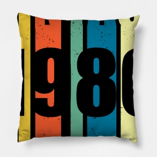 vintage 1980 40 years of being awesome 40th birthday gift Pillow