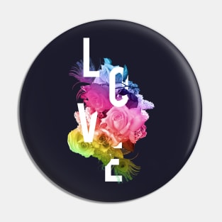 LGBT Love Flowers Pin