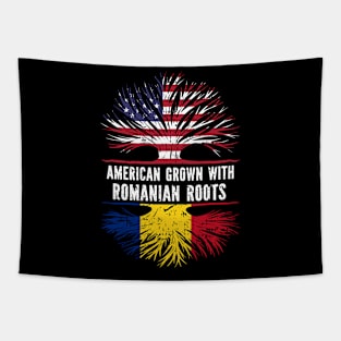 American Grown with Romanian Roots USA Flag Tapestry