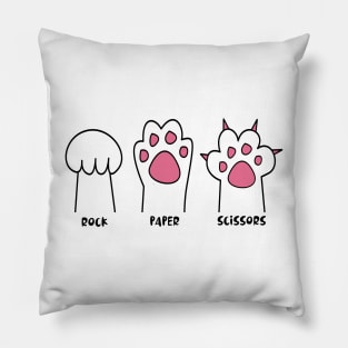 Rock Paper Scissors Hand Cute Paw Pillow