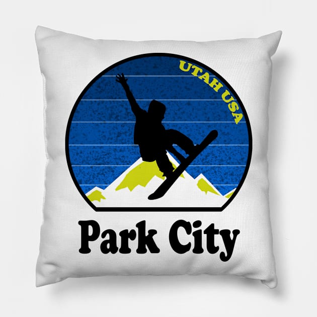 Snowbord Park City Utah USA snowboard heaven utah Pillow by Jakavonis