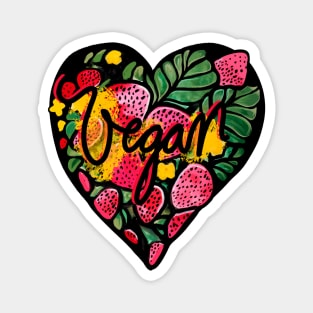 Vegan Heart Vegan Life Magnet