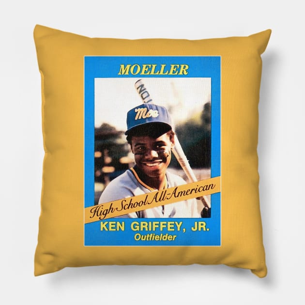 Ken Griffey Jr MOELLER Baseball Card Pillow by darklordpug