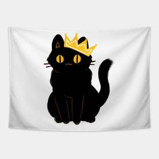 Royal black cat Tapestry