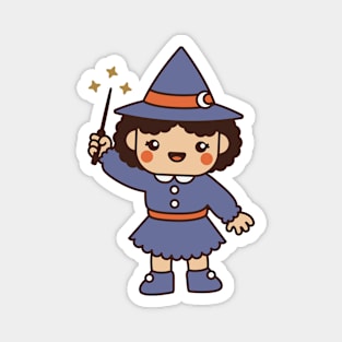 Kawaii Cute Cartoon Witch Kid Magnet