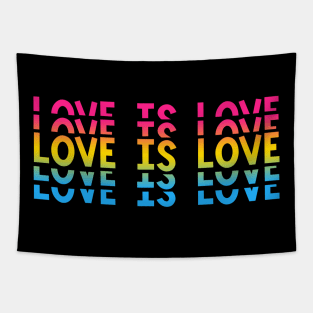 Retro Love is Love Pansexual Stacked Letters Pan Pride Tapestry