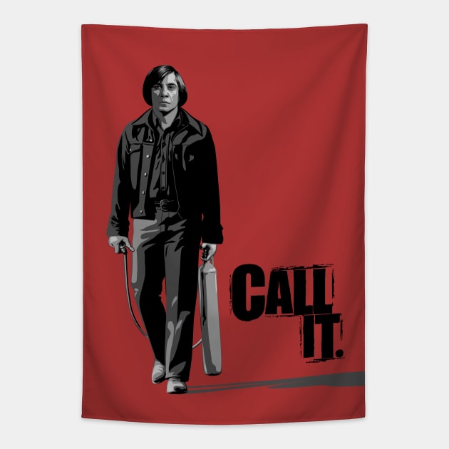 Call It (V1) (Anton Chigurh) Tapestry by PlaidDesign