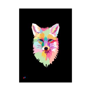 Wolf Head Wpap Pop Art Black Bg T-Shirt