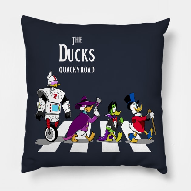 The Ducks quacky road Pillow by sullyink