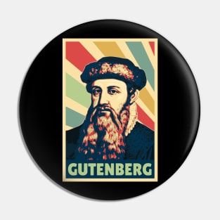 Johannes Gutenberg Vintage Colors Pin