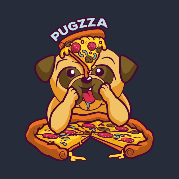 Pizza lover - Pug dog pizza shirt by OutfittersAve