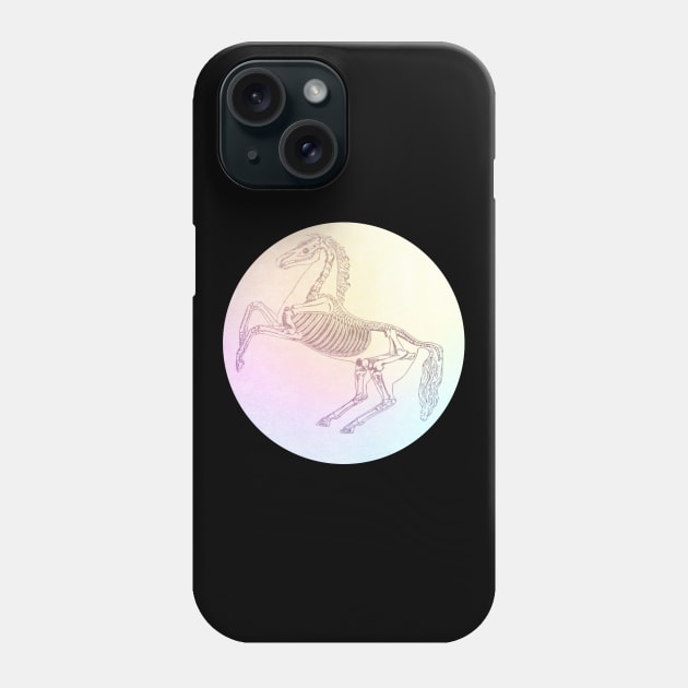 Distressed Grunge Pastel Punk Horse Skeleton T-shirt Phone Case by ichewsyou