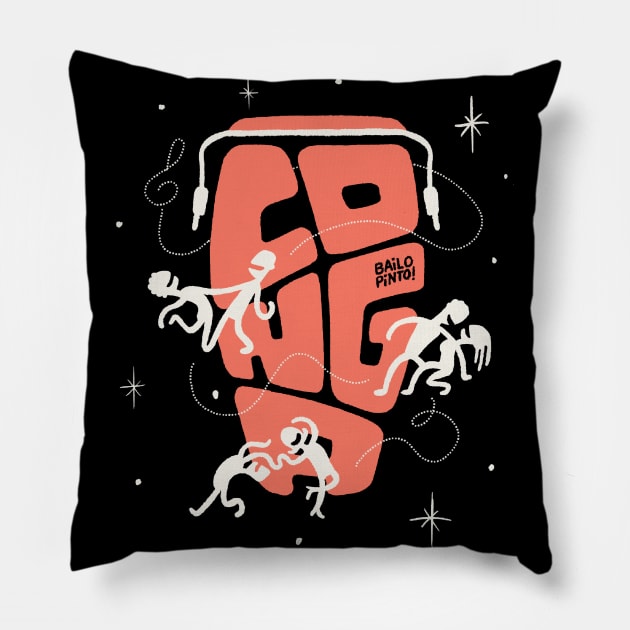 Conga and salsa dancers Pillow by bailopinto