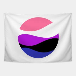 Genderfluid Waves Circle Tapestry