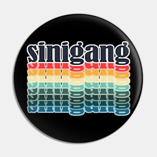 Sinigang Typography Repeated Text Retro Colors Pin