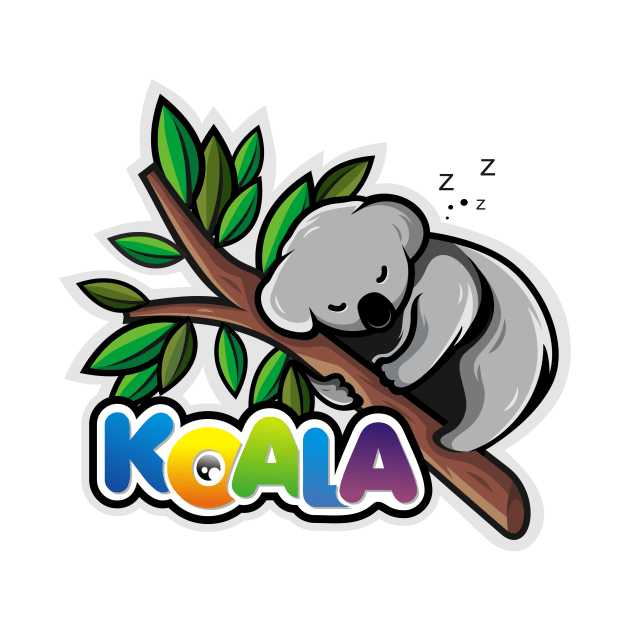 Koala Sleeping on a Tree Branch by jarvis.kreatif