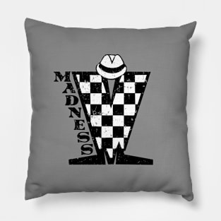 Madness Vintage Checkerboard Black & White Pillow