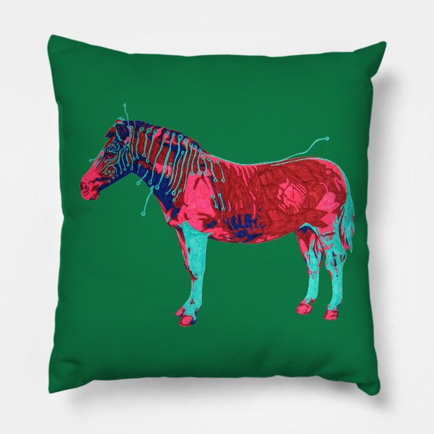 Electric Quagga Pillow by RaLiz