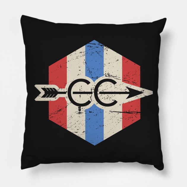 Vintage Patriotic Cross Country Icon Pillow by MeatMan