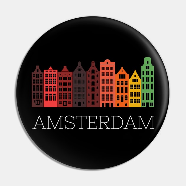 Amsterdam Skyline Present Pin by davidisnoartist