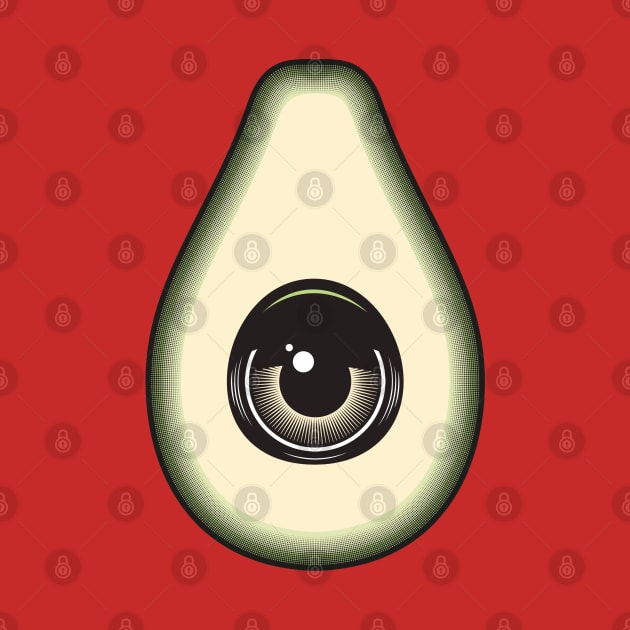 Avocado with an eye. Black and white. by art object