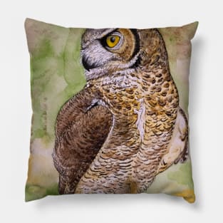 The Listener (Bubo virginianus) Pillow