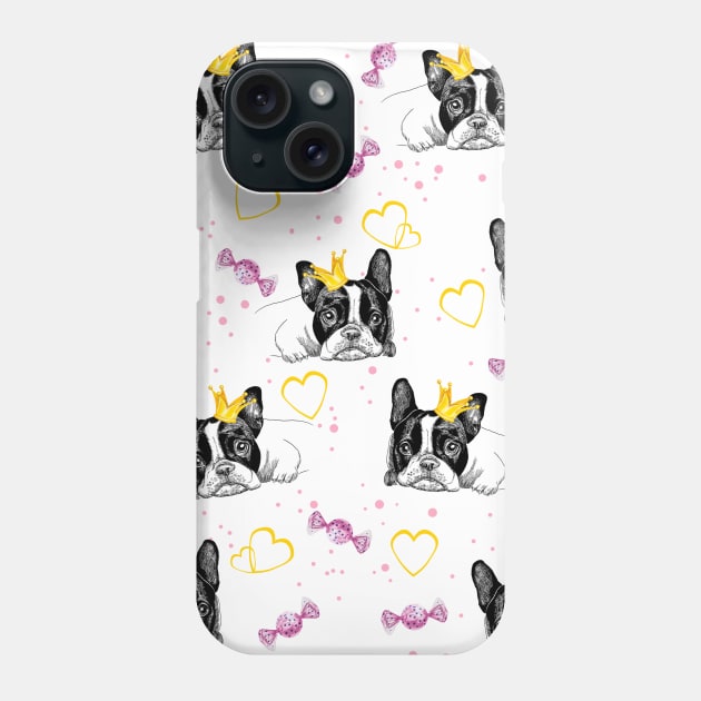 french bulldog and candies Phone Case by VicaVeresk