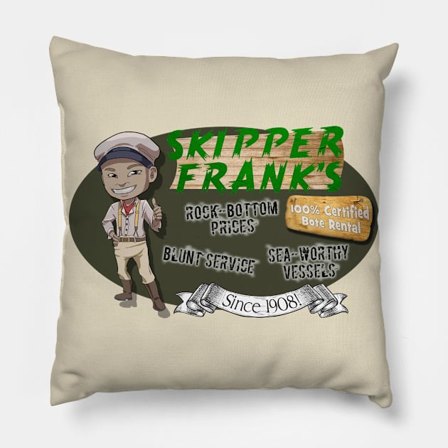 Skipper Frank's Boat Rental Pillow by The Skipper Store