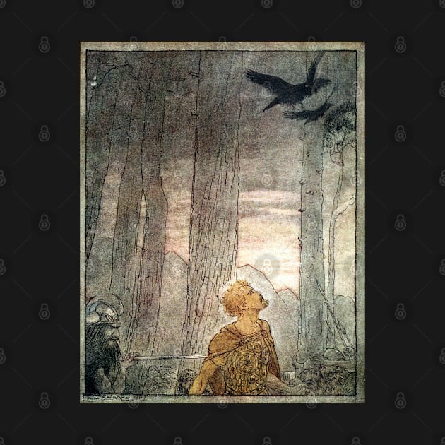 Siegfried's death - Arthur Rackham by forgottenbeauty