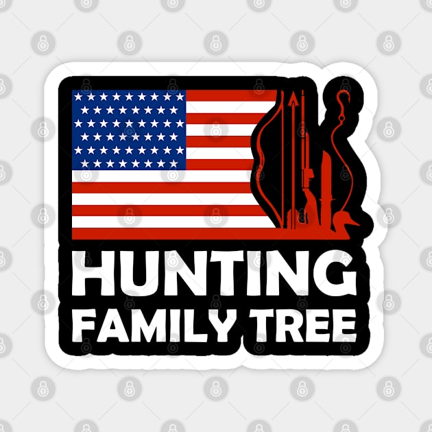 Gift For Patriotic Hunters Riffle Bow American Deer Hunter Magnet by Riffize